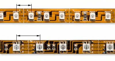 Distância entre chips fita LED